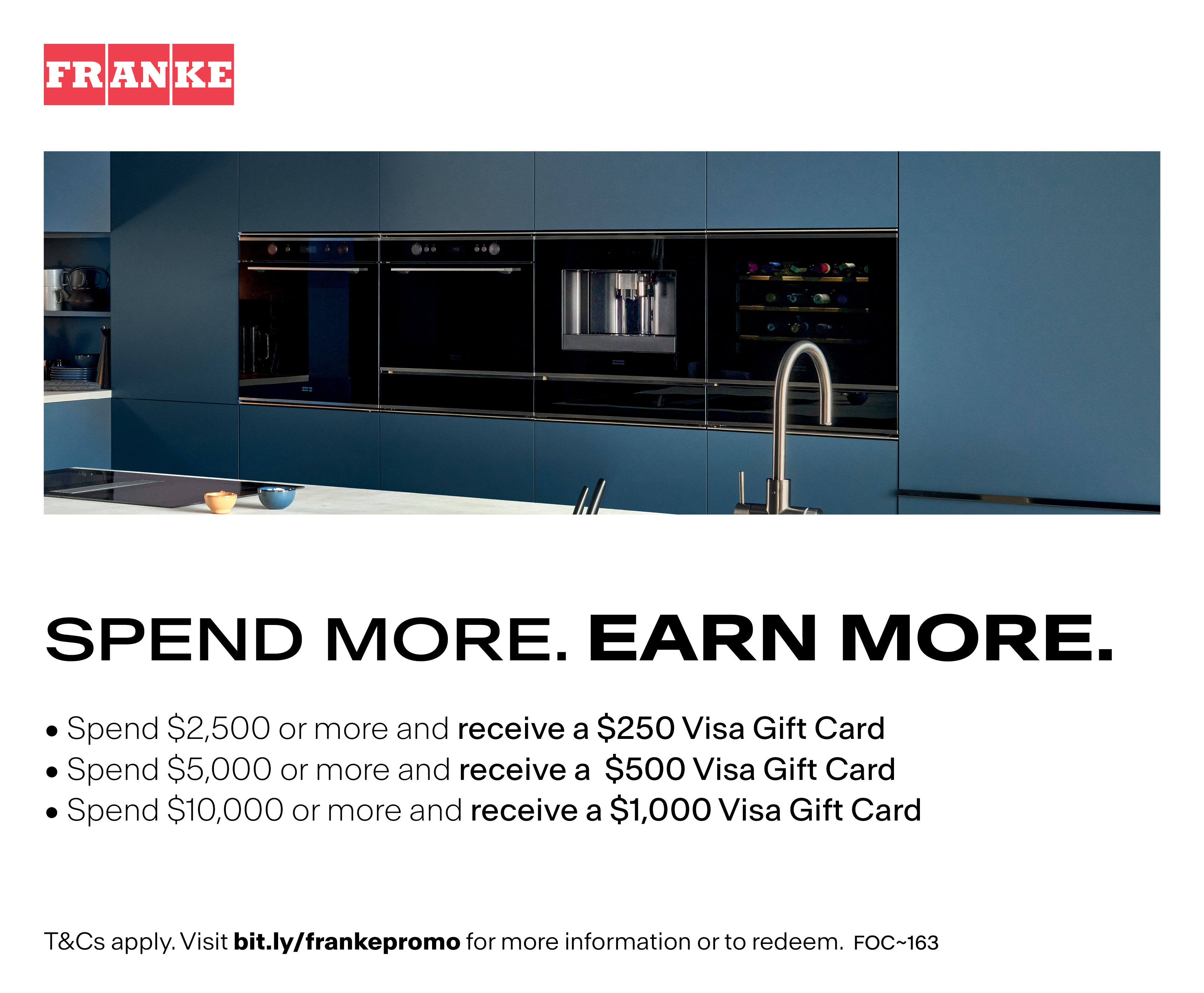 Receive A Bonus Gift Card Valued Up To $1000 With Select Franke Appliances*