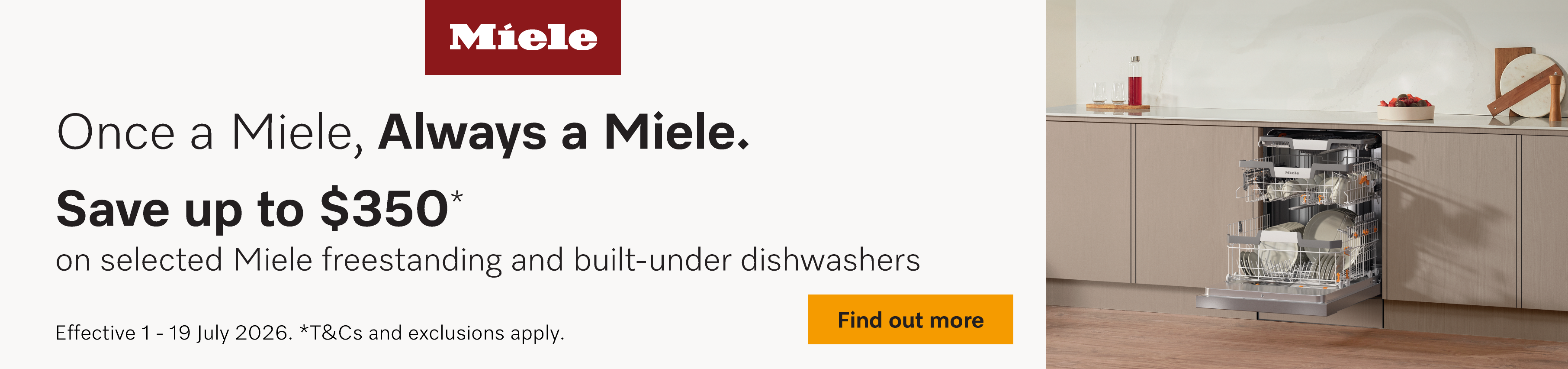 Save Up To $350 On Select Miele Dishwashers*