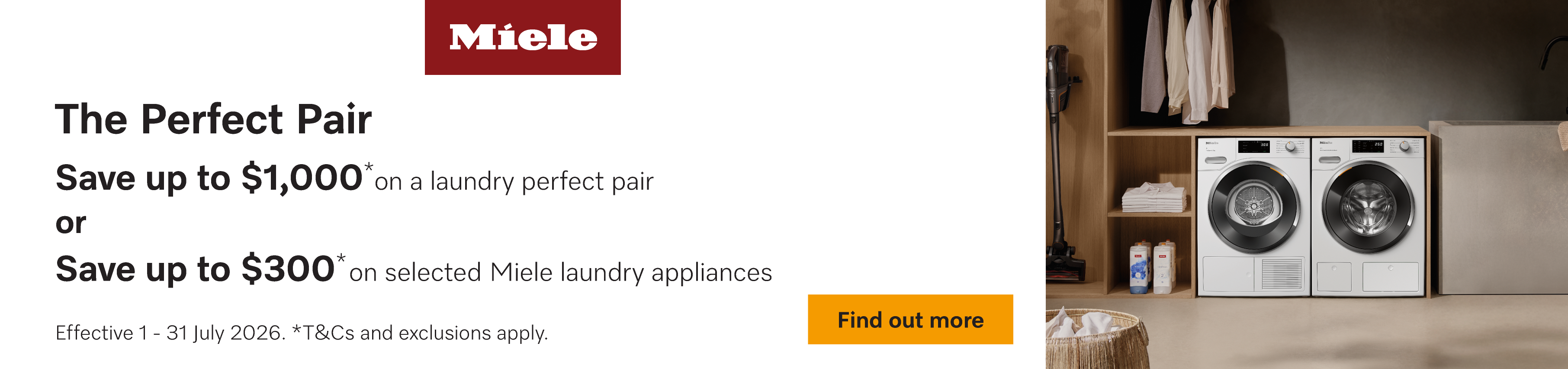Save Up To $1000 On Miele Laundry Packages*