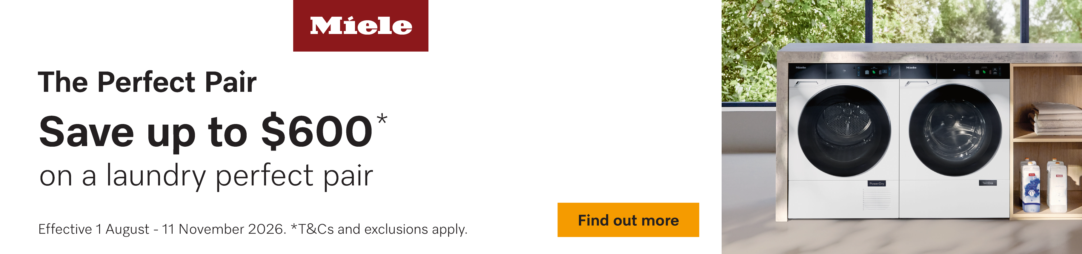 Save Up To $600 On Select Miele Laundry Perfect Pairs*
