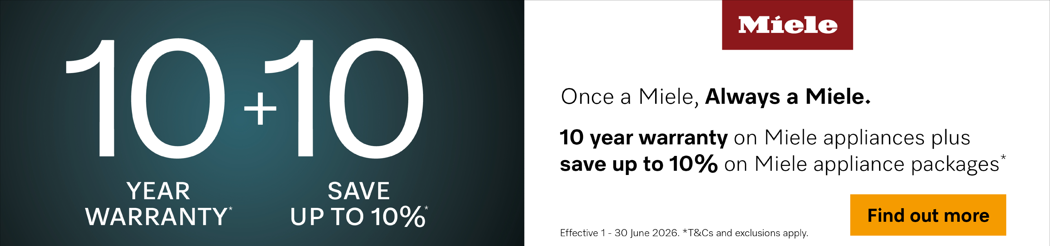Receive Up To 10% Off & A 10-Year Warranty On Select Miele Appliance Packages*