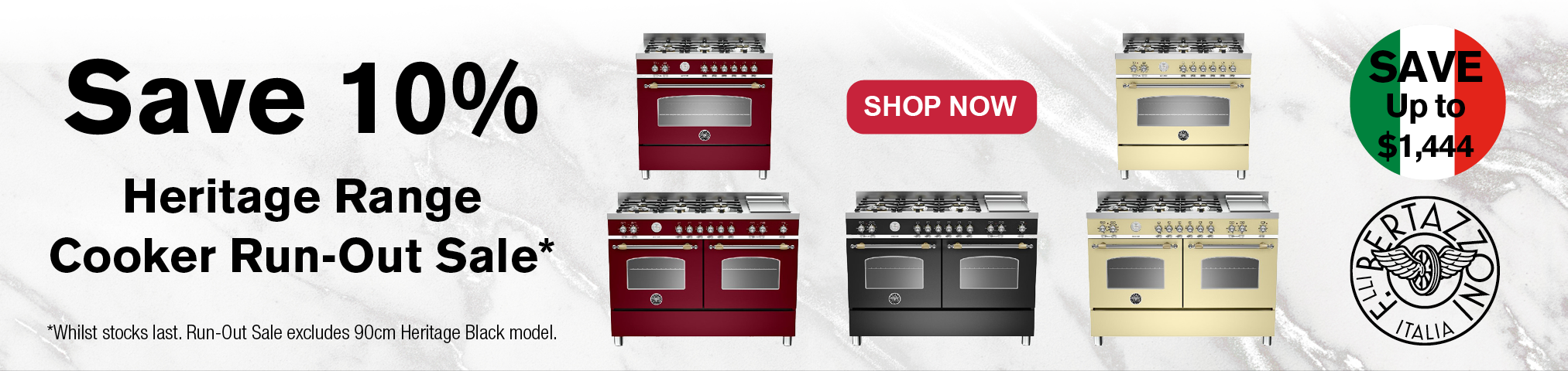 Purchase Selected Bertazzoni Heritage or 90cm or 120cm Upright Cooker & Save 10%*