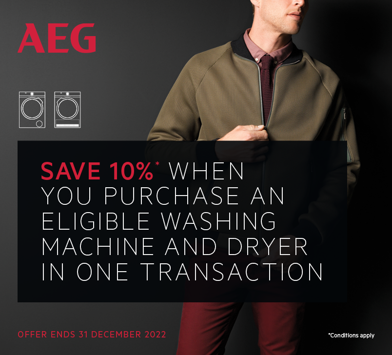 Save 10%* When You Purchase an AEG Washing Machine & Dryer