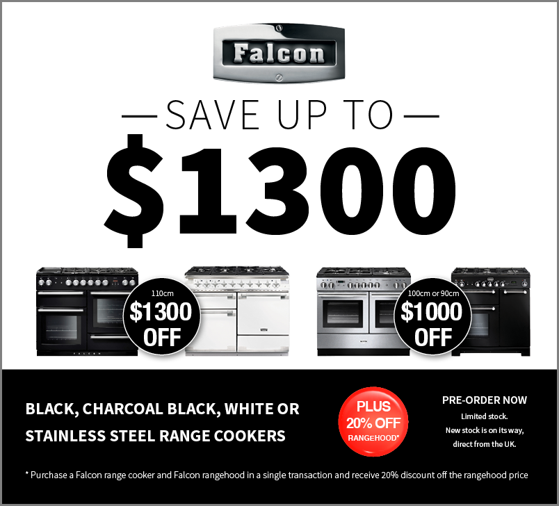 Save up to $1300 on selected Falcon Stainless Steel Range Cookers