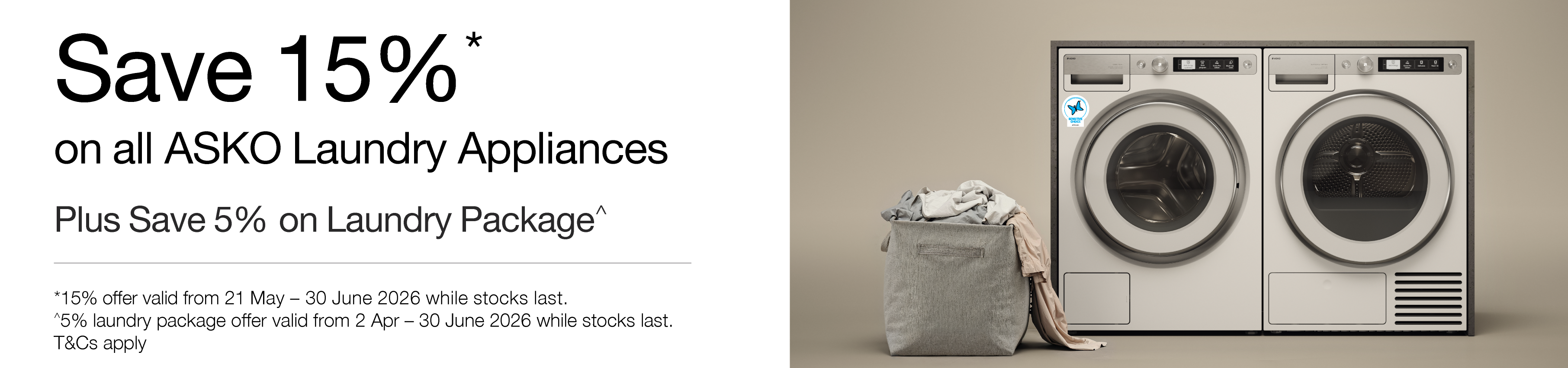 Save 15% On All ASKO Laundry Appliances*