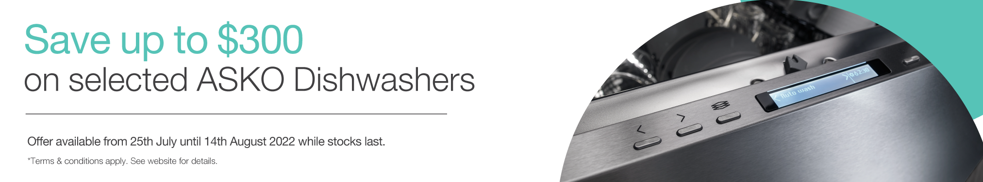 Save up to $300 on selected ASKO Dishwashers