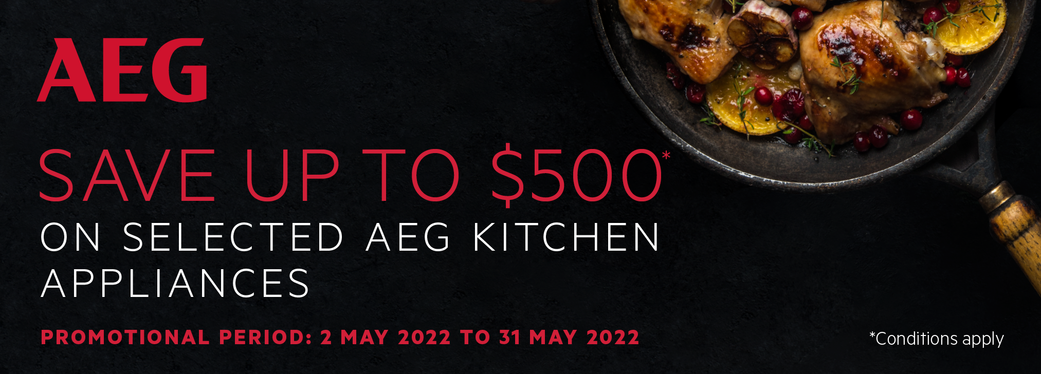 Save up to $500 on selected AEG Cooking Appliances