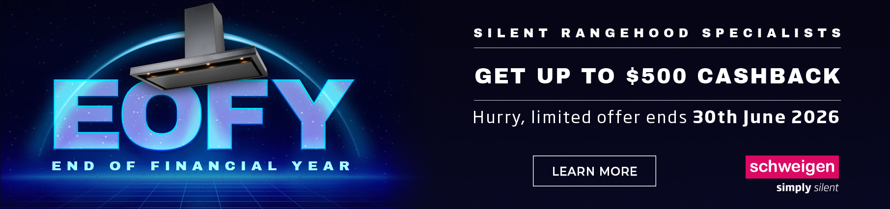 Receive Up To $500 Cashback On Select Schweigen Rangehoods*