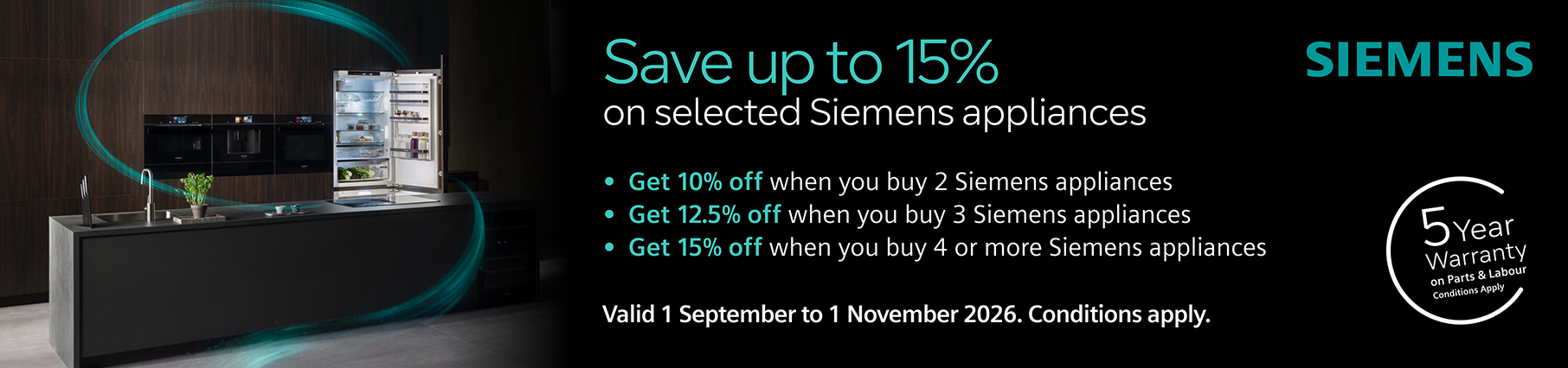 Save Up To 15%* On Select Siemens Appliance Packages