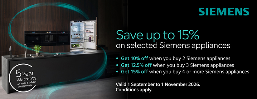 Save Up To 15%* On Select Siemens Appliance Packages