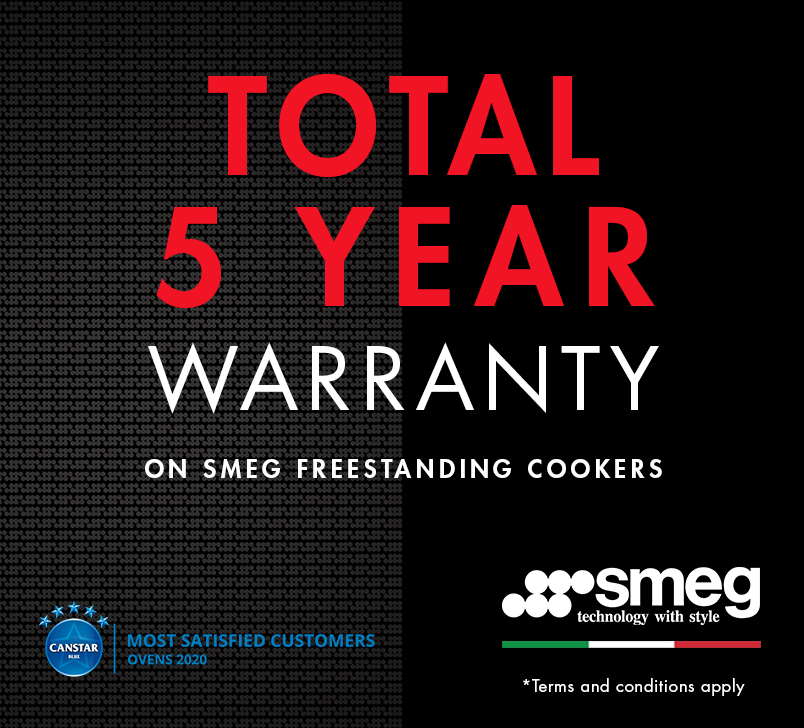 Total 5-year warranty on Smeg Classic and Victoria freestanding cookers