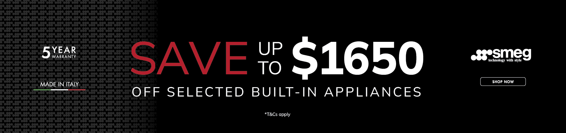 Save Up To $1,650 On Select Smeg Kitchen Appliances*
