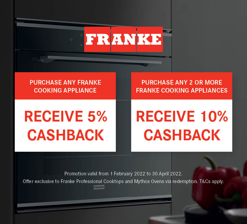 Up To 10%* Cashback on selected Franke Appliances
