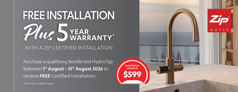 Receive Free Installation & A Bonus 5-Year Warranty On Select Zip Water HydroTaps*