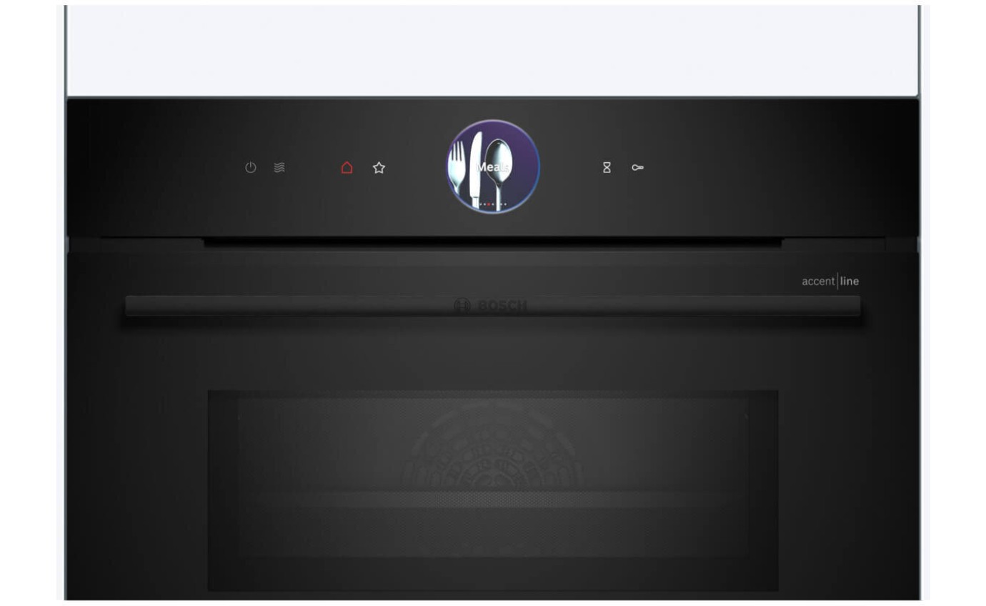 Bosch Series 8 Accentline Built-In Compact Oven with Microwave Function Black CMG936AB1A