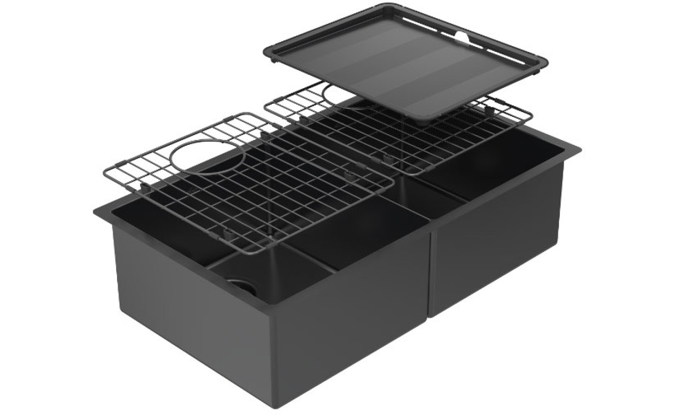 Abey Double Square Bowl Black Pearl CR340DB