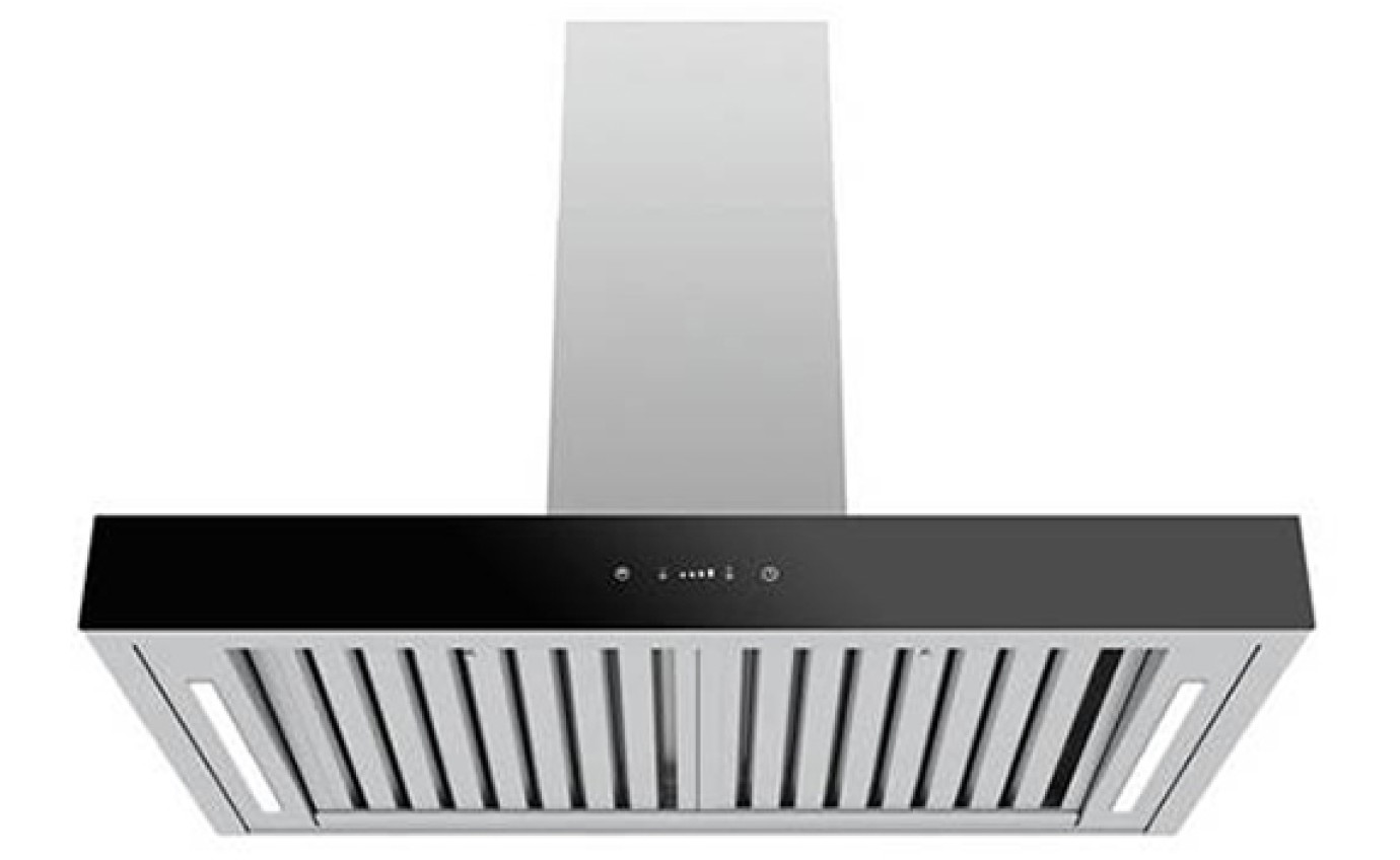 Sirius 90cm Black Glass Canopy Rangehood SLTC107G900