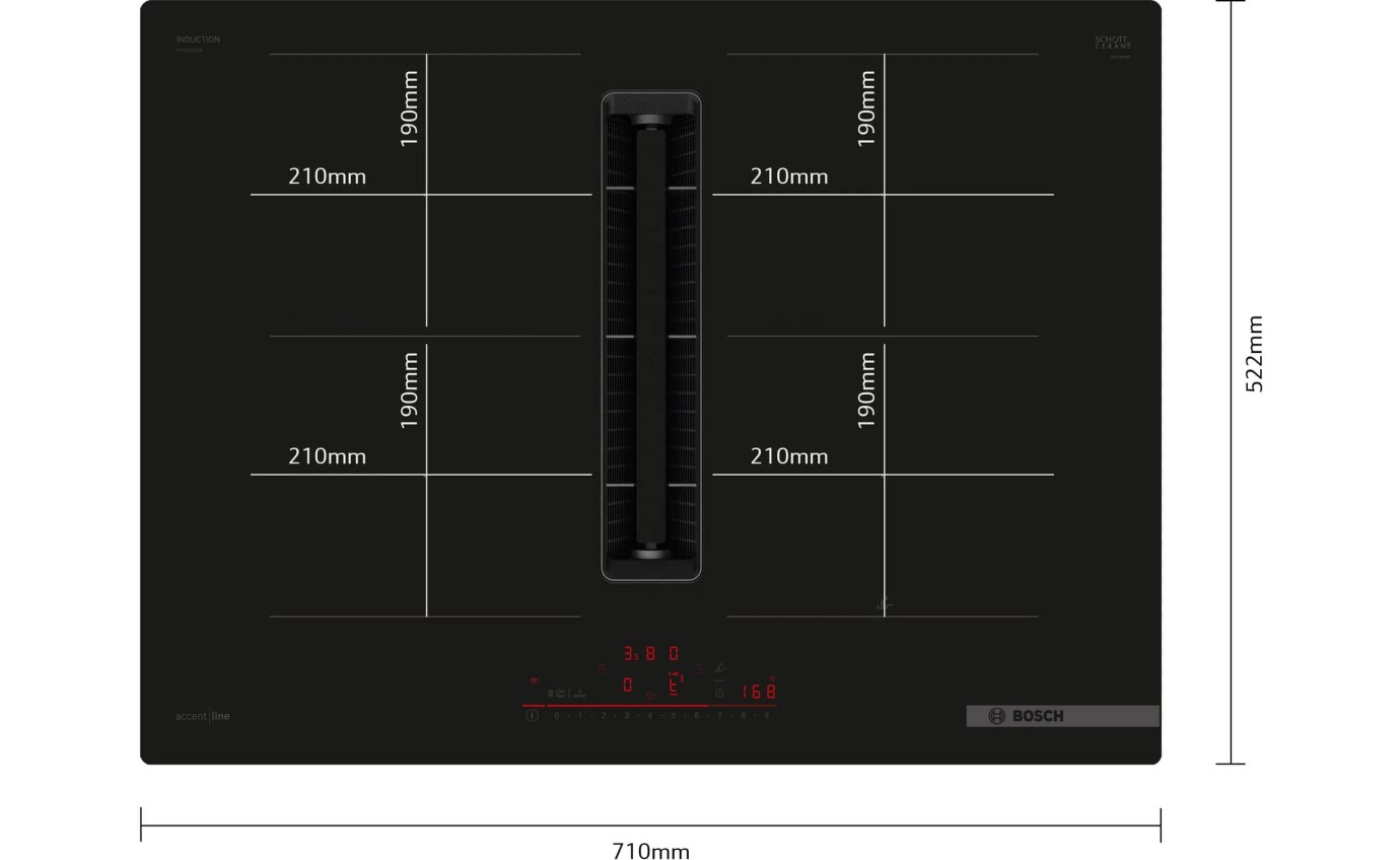 Bosch 70cm Series 6 Induction Downdraft Cooktop PVQ711H26E