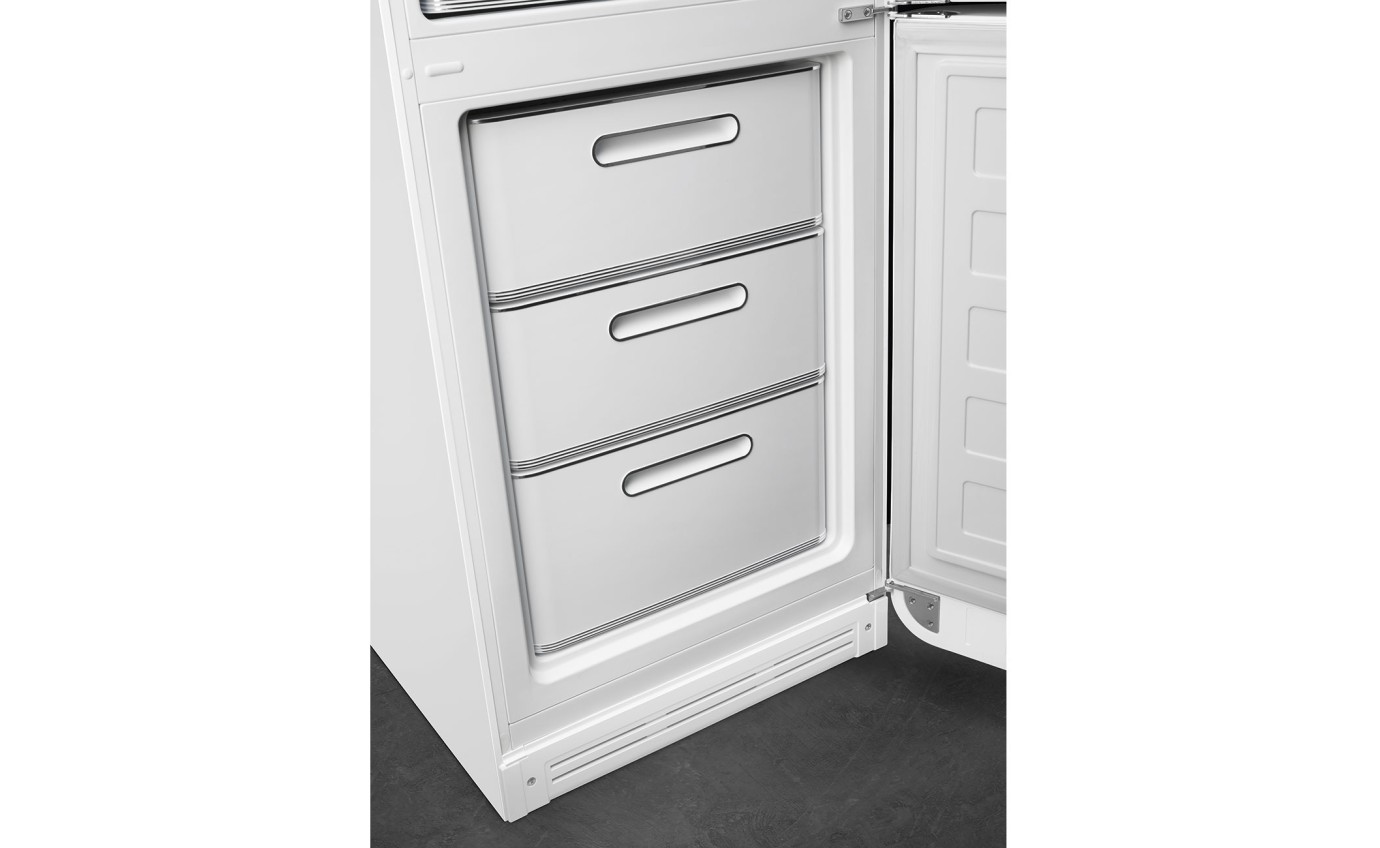 Smeg 331L 50s Style Retro Bottom Mount Fridge (White) FAB32RWH5AU