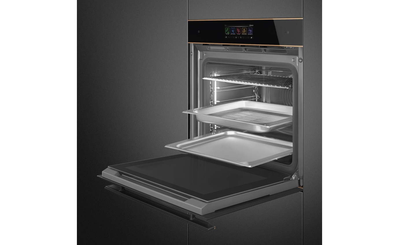 Smeg 60cm Dolce Stil Novo Steam100 Pro Oven (Black) SOA6606WS4PNR