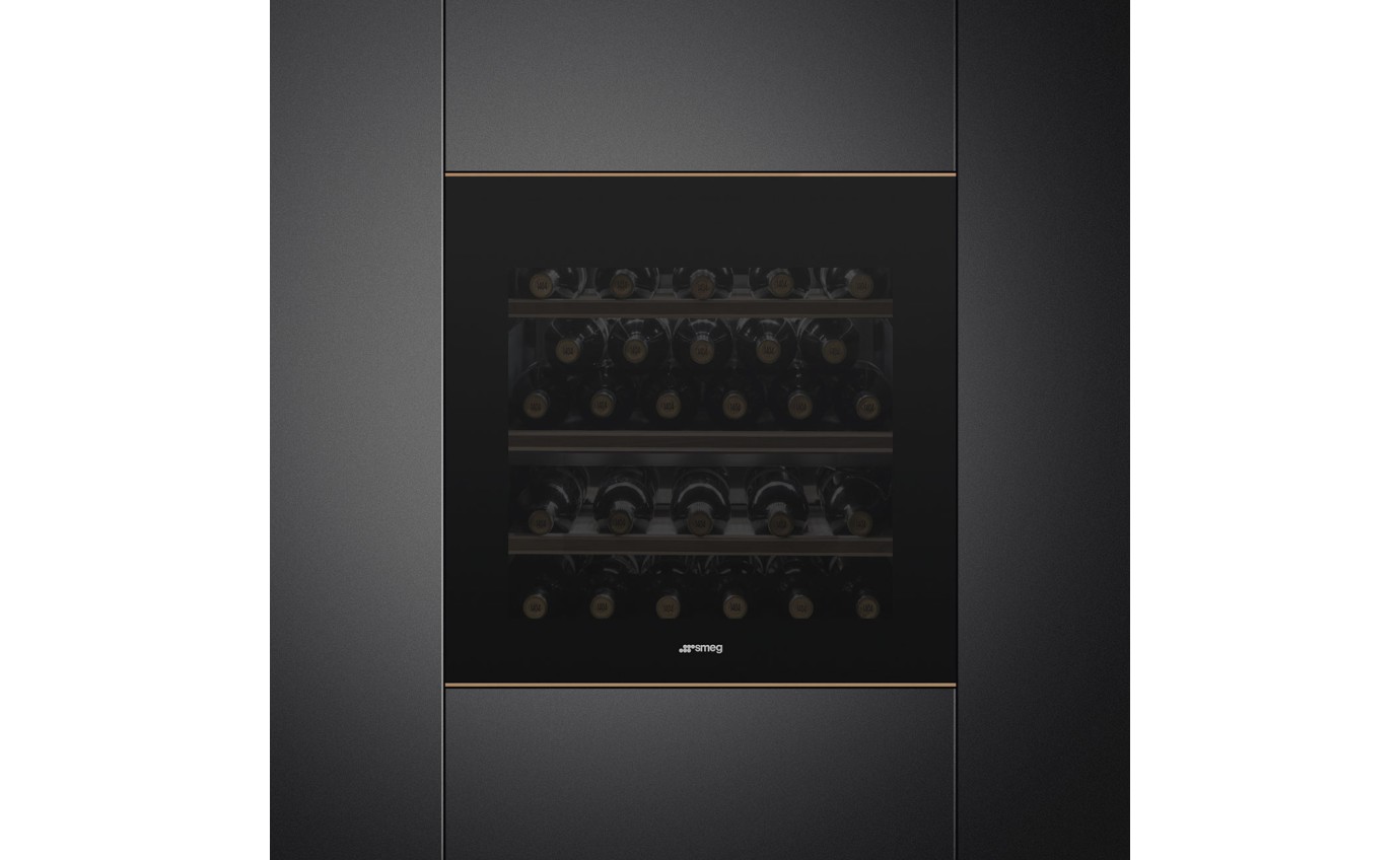 Smeg 60cm Dolce Stil Novo Built-In Wine Cooler (Black) CVI629NR3