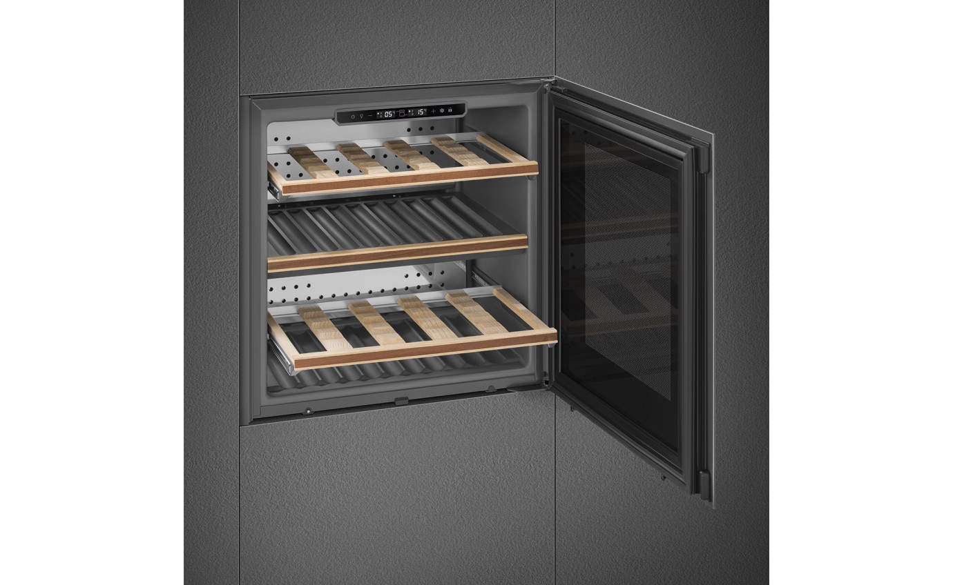 Smeg 60cm Linea Built-in Wine Cooler (Midnight Black) CVI129B3