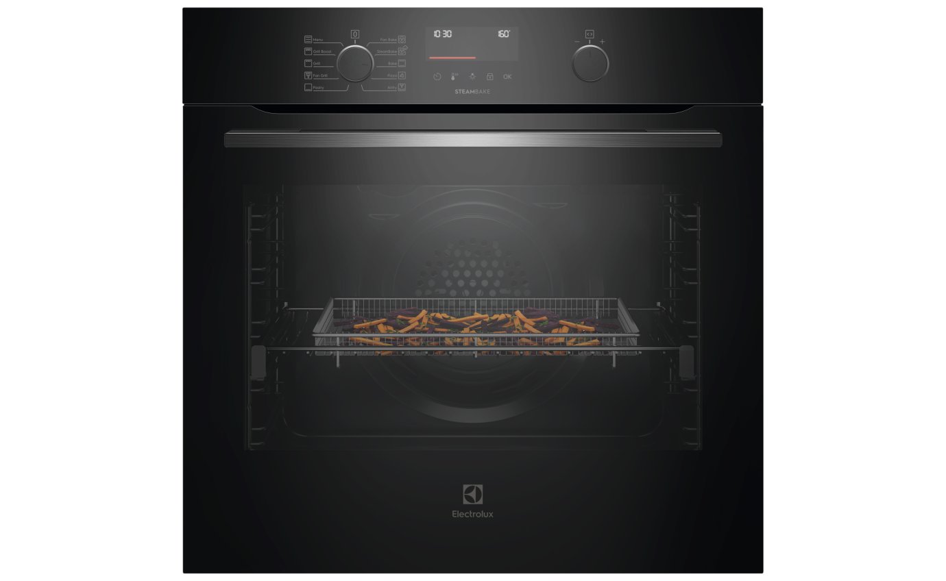 Electrolux 60cm 600 Series Pyrolytic Oven with SteamBake (Black) EVEP6515DF