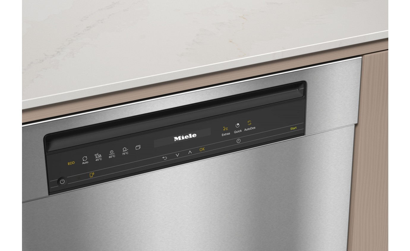Miele 60cm Built-under Dishwasher with AutoDos (CleanSteel) G7604SCUCLST