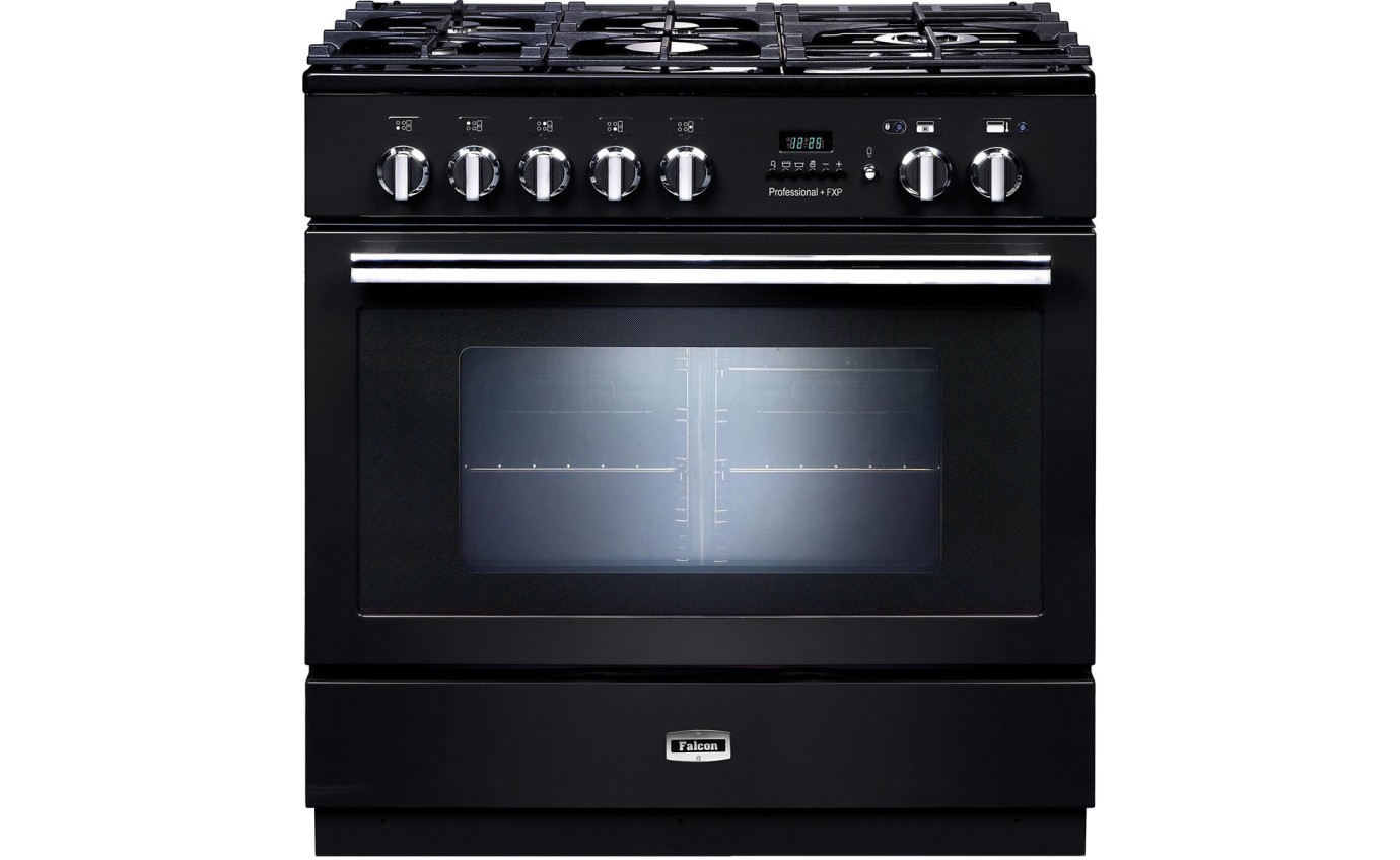 Falcon Professional FXP 90CM Black & Chrome Pyrolytic Dual Fuel Range Cooker PROP90FXPDFGBCH