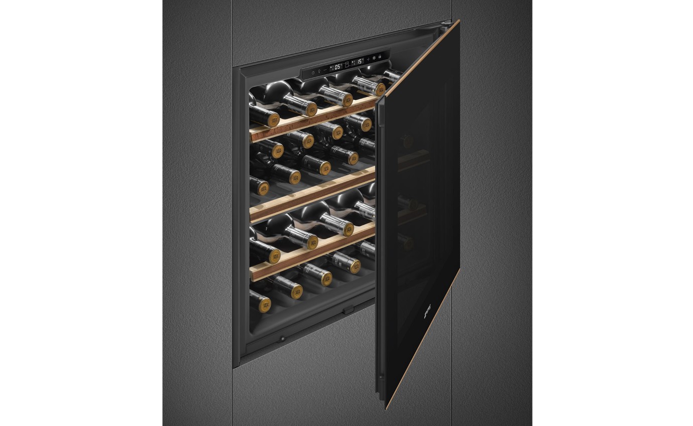 Smeg 60cm Dolce Stil Novo Built-In Wine Cooler (Black) CVI629NR3