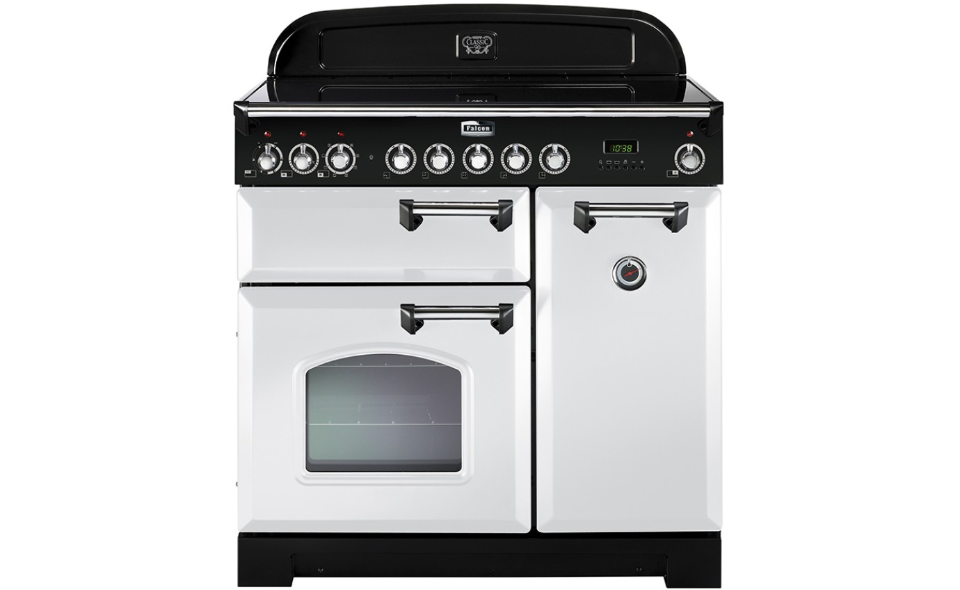 Falcon Classic Deluxe 90cm Induction Cooker White / Chrome CDL90EIWHCH