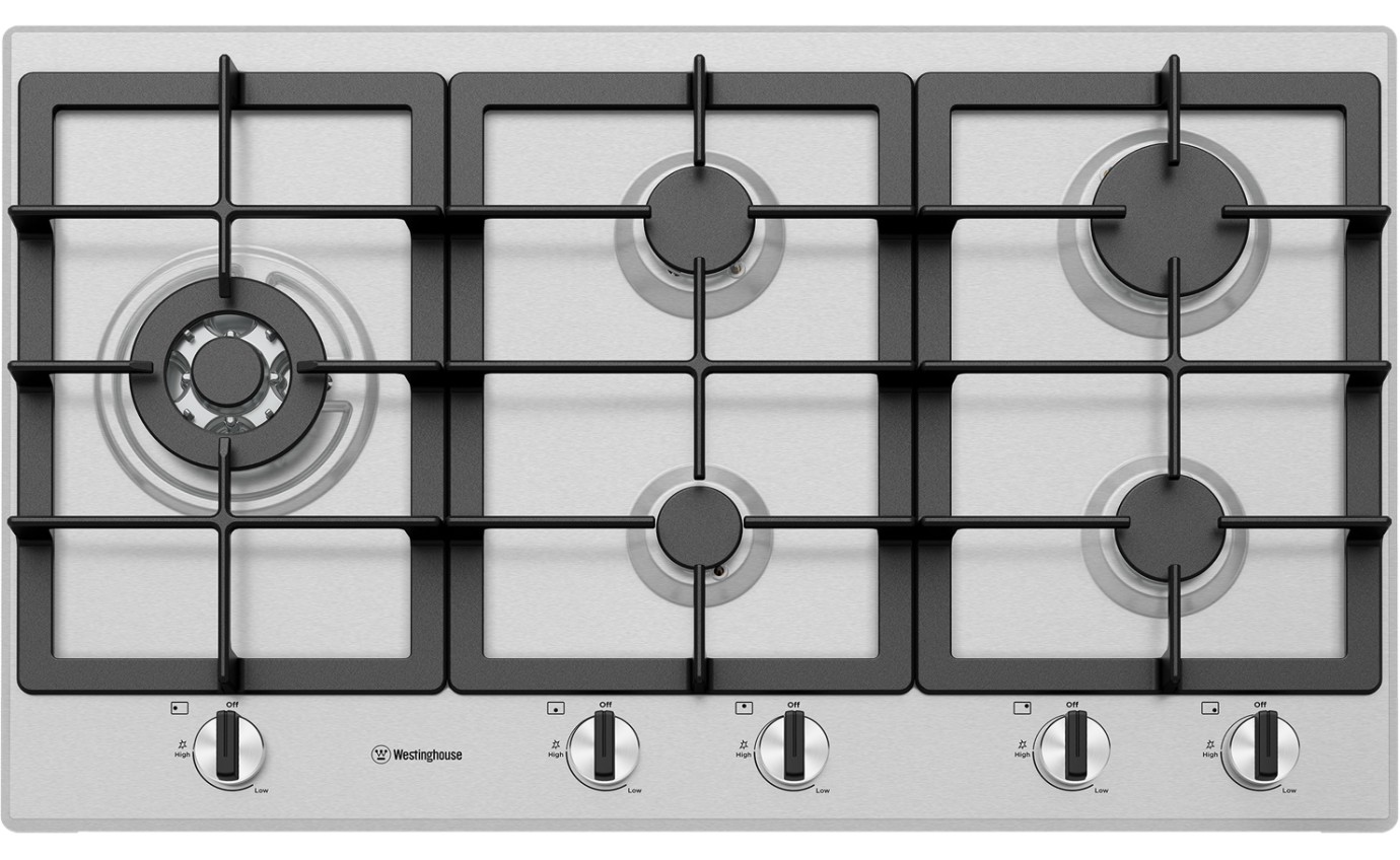 Westinghouse 90cm 5 Burner Gas Cooktop WHG954SC