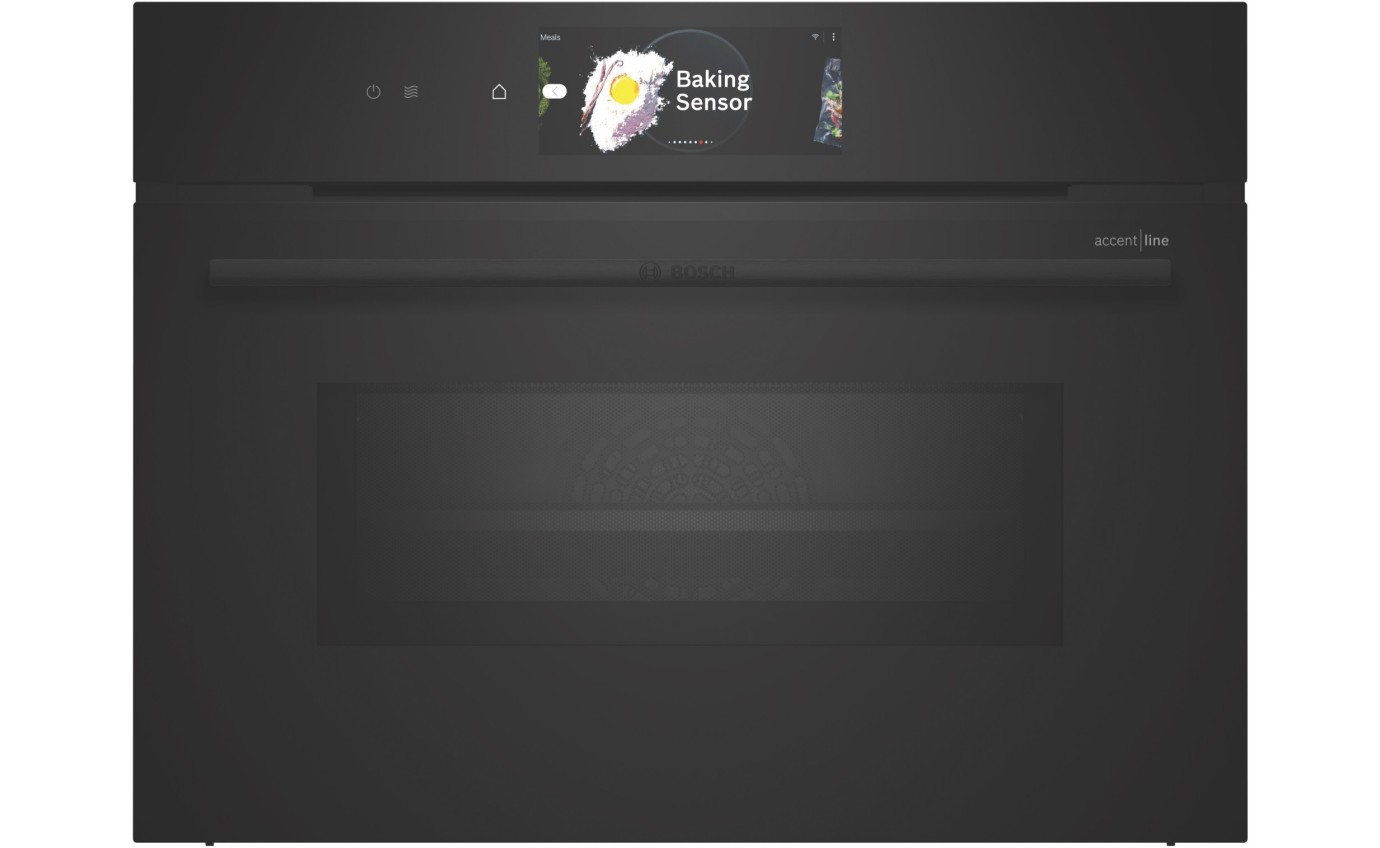Bosch Series 8 Accentline Built-In Compact Oven with Microwave Function Black CMG978NB1A