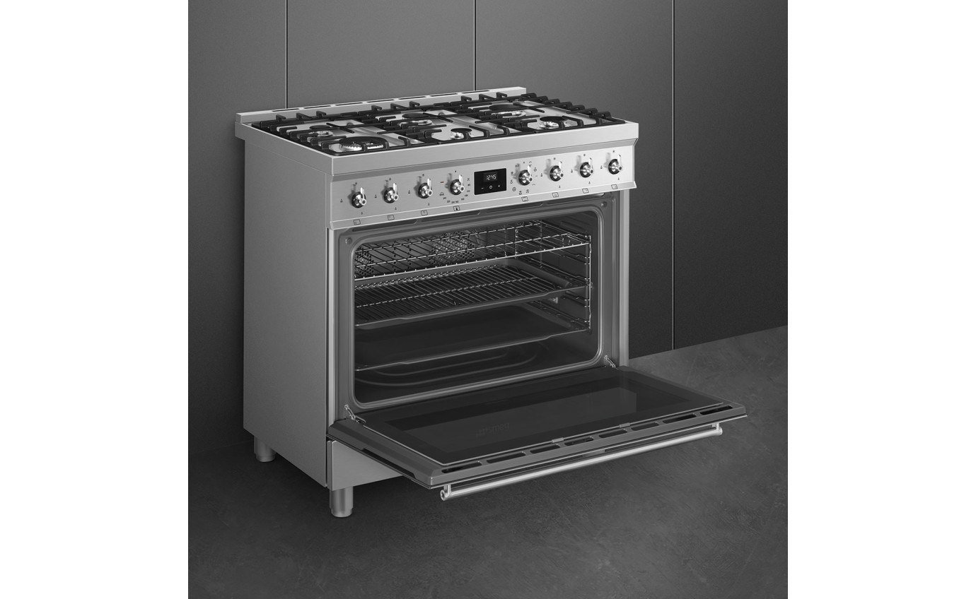 Smeg 90cm Freestanding Dual Fuel Oven/Stove CSP9GMXA2