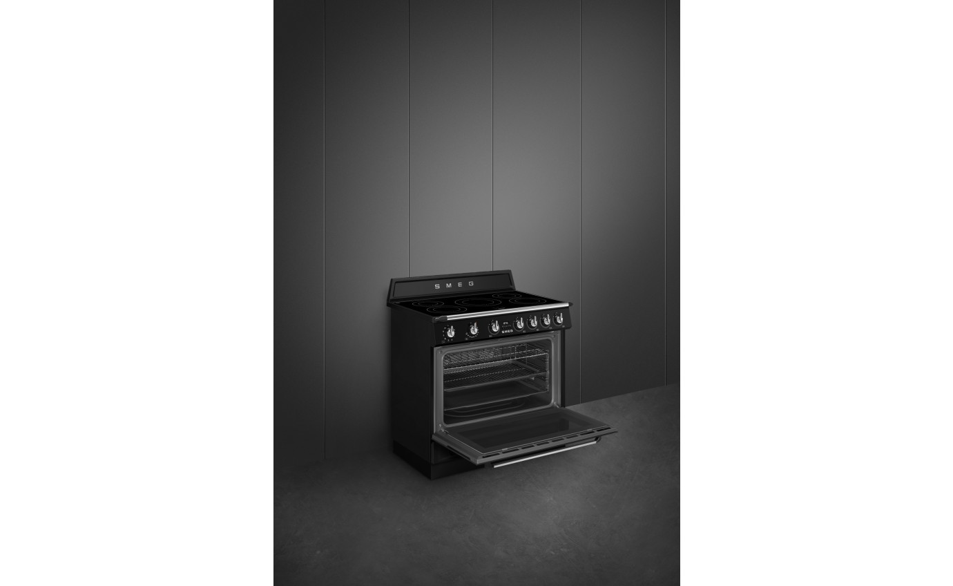 Smeg 90cm Victoria Induction Cooker 5 Zones 9 Functions Black TR90IMBL
