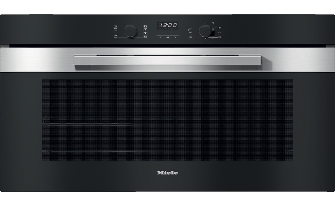 Miele 90cm PureLine Convection 8 Function Oven - Clean Steel H2890BCS