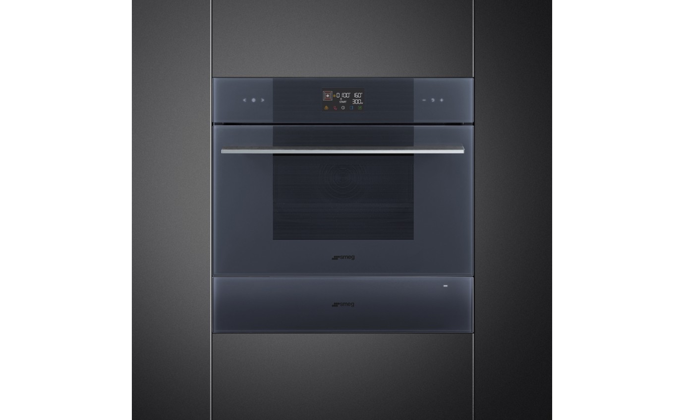 Smeg 45cm Linea Combi Microwave Oven (Neptune Grey) SOA4102M1G