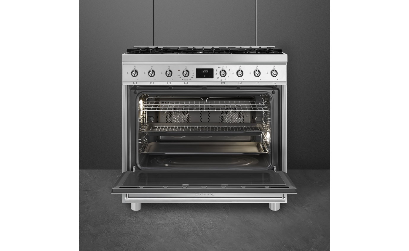 Smeg 90cm Freestanding Dual Fuel Oven/Stove CSP9GMXA2