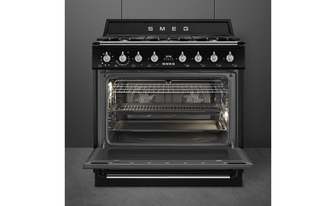 Smeg 90cm Victoria Dual Fuel Cooker TRA90GMBL