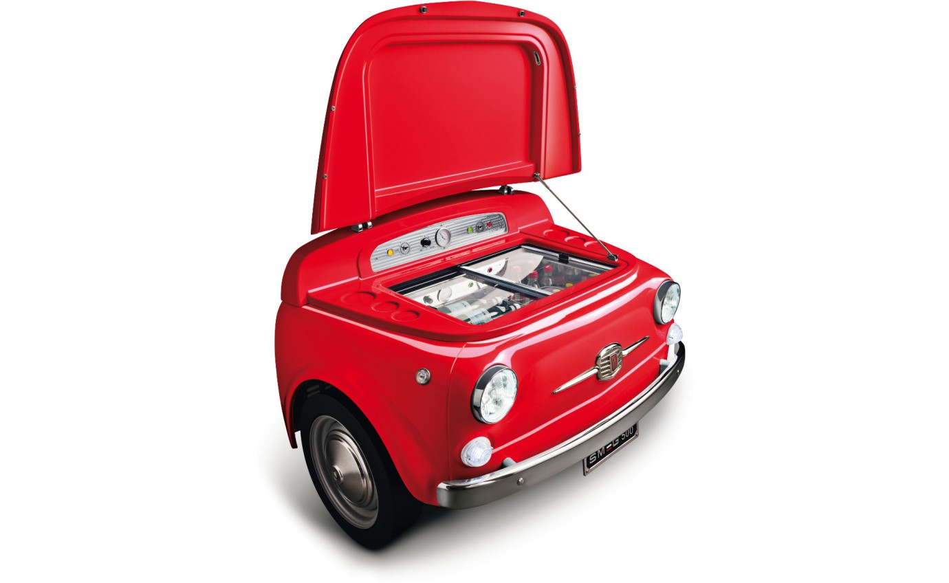 Smeg 100L Exclusive Fiat 500 Design Refrigerator (Red) SMEG500R