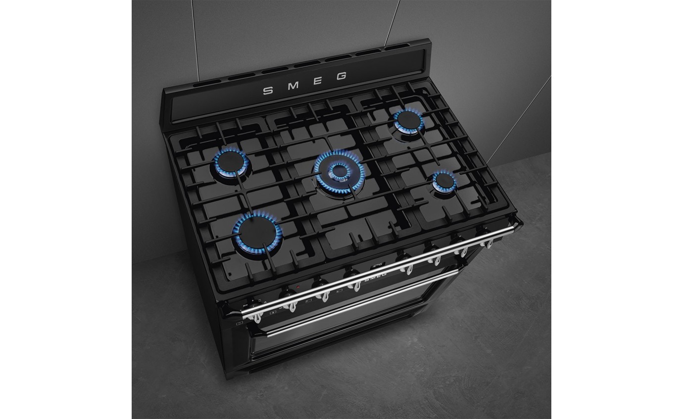 Smeg 90cm Victoria Dual Fuel Cooker TRA90GMBL
