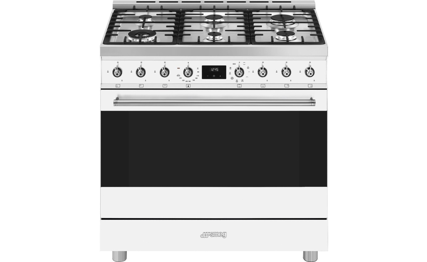 Smeg 90cm Classic Freestanding Dual Fuel White Stove CS9GMWHA2