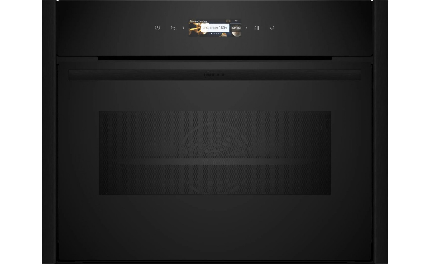 Neff 45cm N 70 Flex Design Compact Easy Clean Oven with Microwave - Deep Black C29MR21Y0BDB