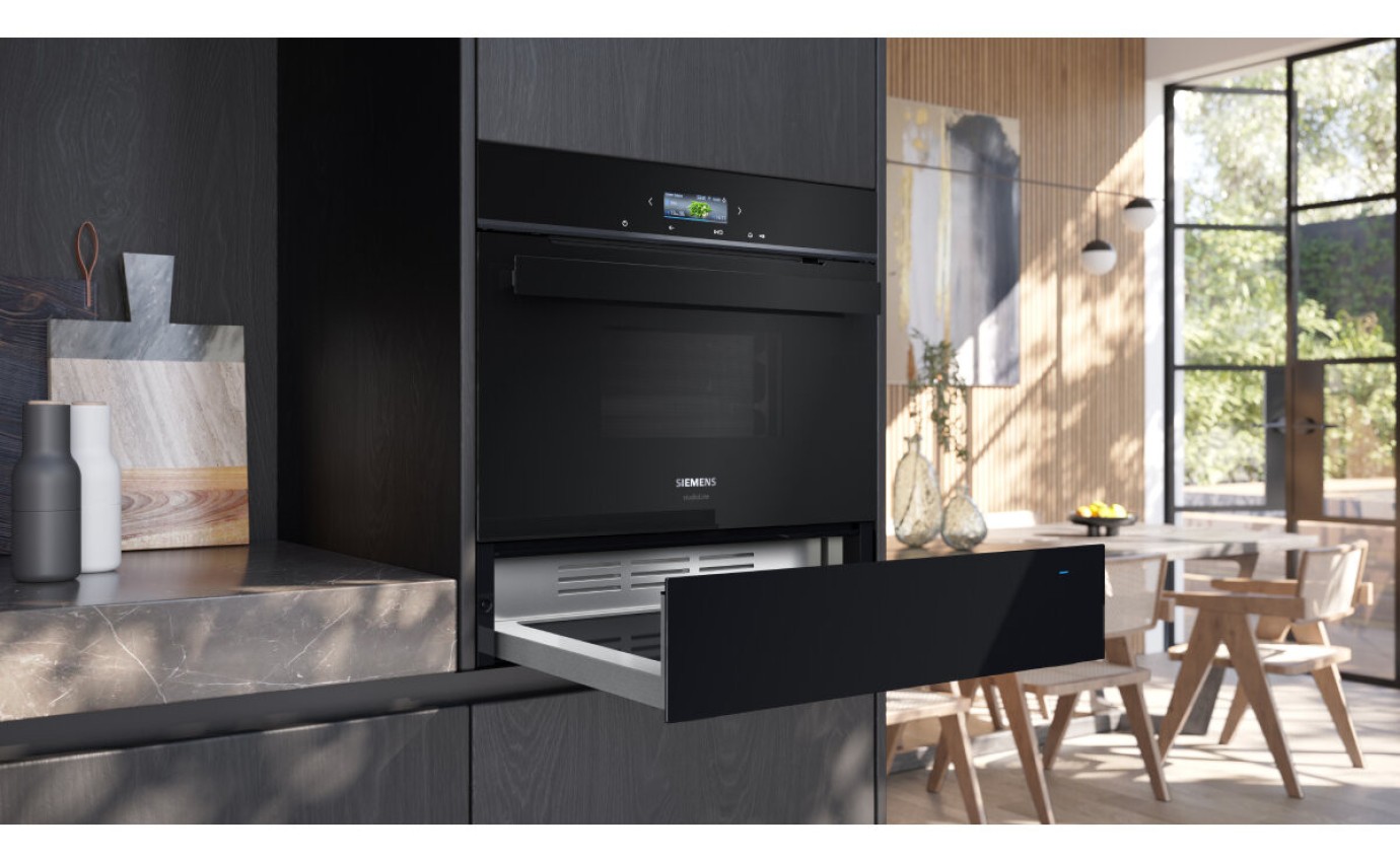 Siemens iQ700 Black Built-In Warming Drawer BI910C1B1