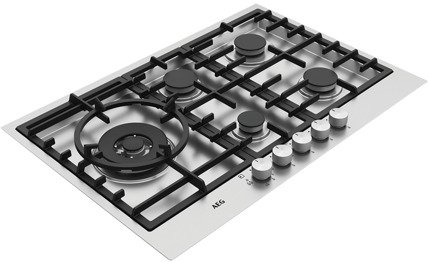 AEG 75cm 5 Burner Gas Cooktop HG75FXB