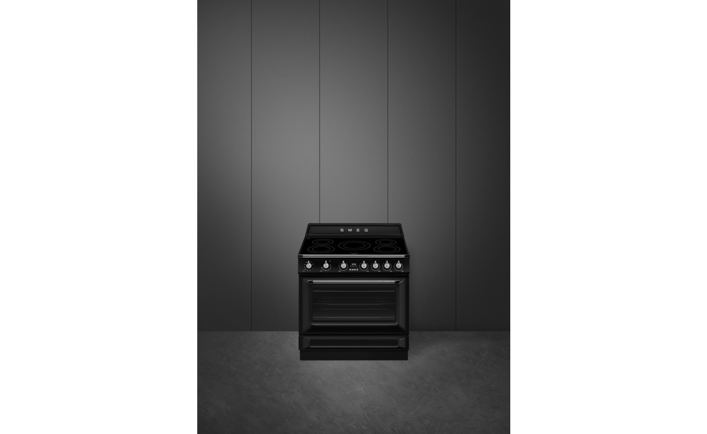 Smeg 90cm Victoria Induction Cooker 5 Zones 9 Functions Black TR90IMBL