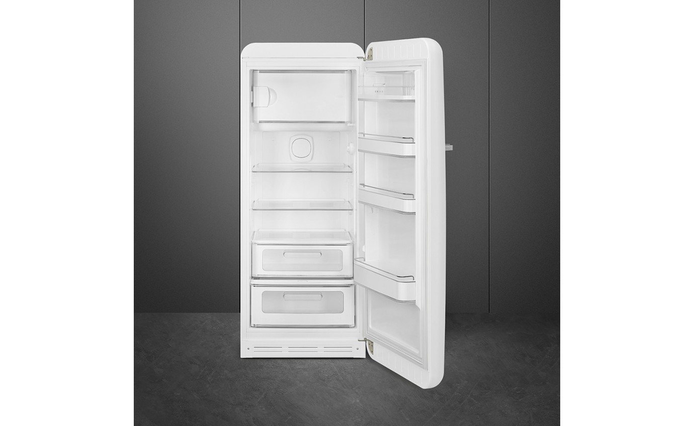 Smeg 270L 50s Style Retro Single Door Fridge (White) FAB28RWH5AU