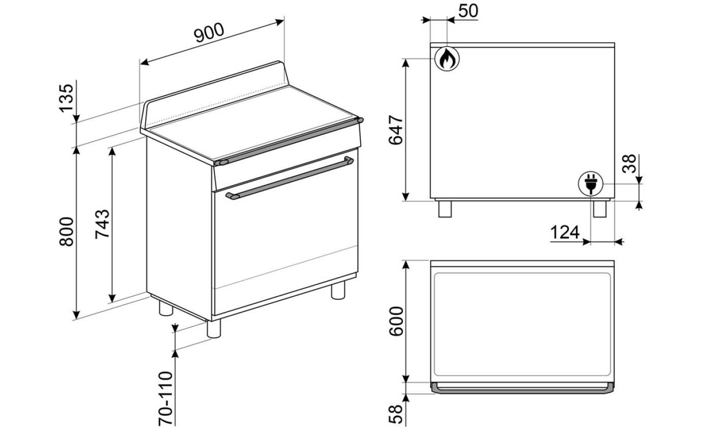Smeg 90cm Victoria Dual Fuel Cooker TRA90GMBL