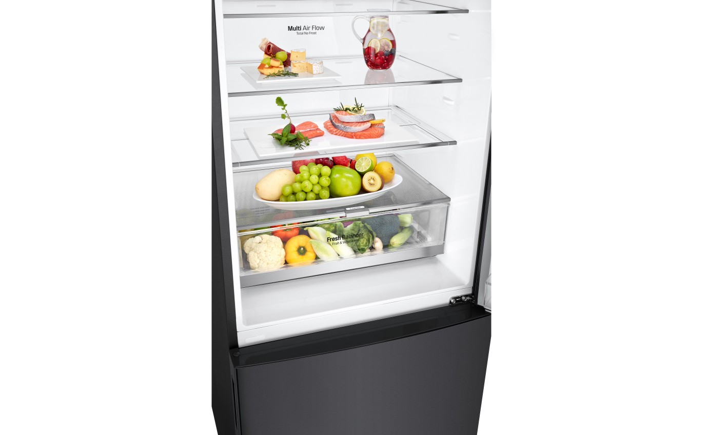 LG 420L Bottom Mount Fridge (Matte Black) GB455MBL