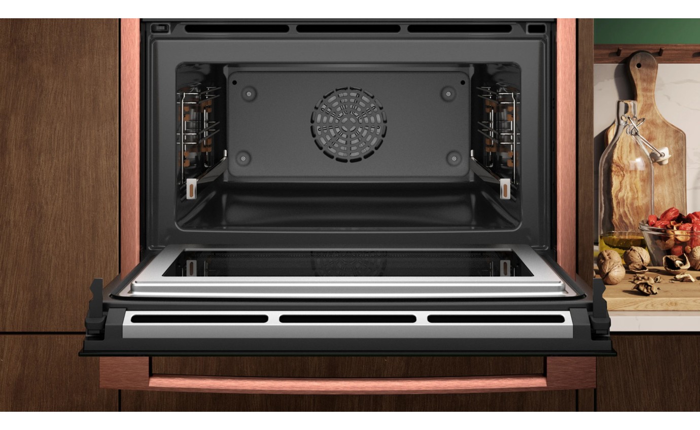 Neff 45cm N 90 Flex Design Compact EcoClean Oven with Microwave - Metallic Silver C29MS3AY0MS